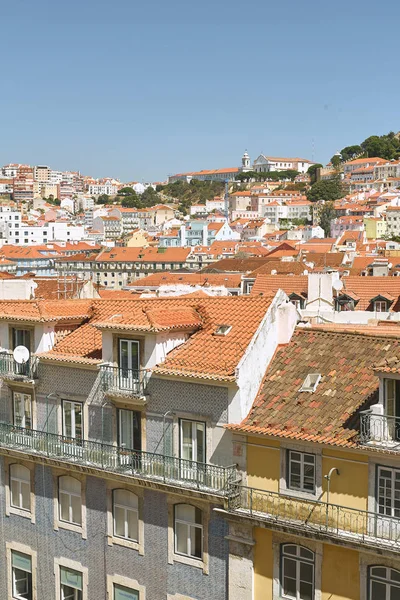 포르투갈 리스본 2019 도시의 전통적 거리에서 꼭대기에서 바라본 — 스톡 사진