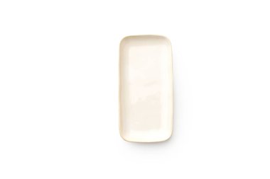 boş dikdörtgen plaka beyaz arkaplan üzerinde izole, üst görünüm