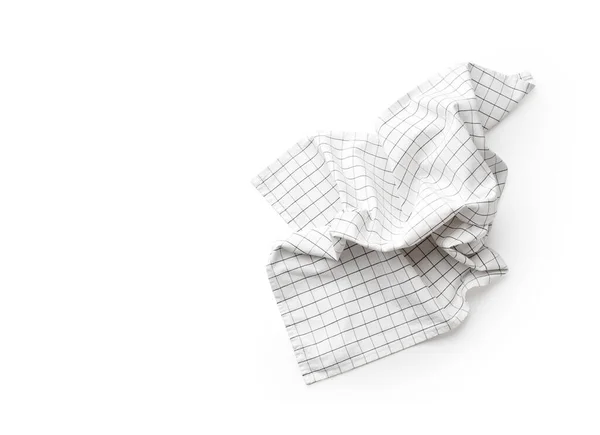 Weiß Karierte Küchenserviette Isoliert Auf Weißem Hintergrund — Stockfoto