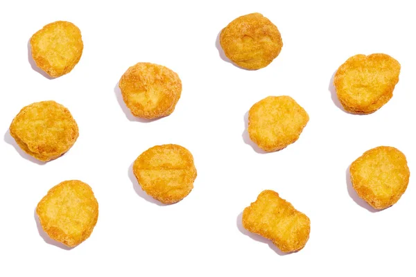 Chicken Nuggets Isolated White Background Fast Junk Food Concept Close — Stock Photo, Image