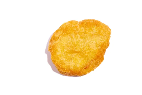 Chicken Nugget Isolated White Background Fast Junk Food Concept Close — Stock Photo, Image