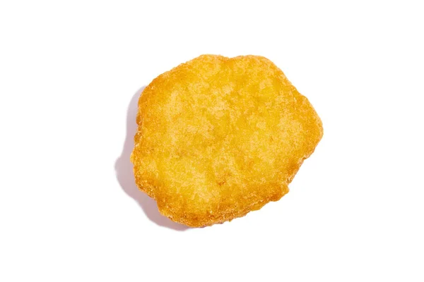 Chicken Nugget Isolated White Background Fast Junk Food Concept Close — Stock Photo, Image