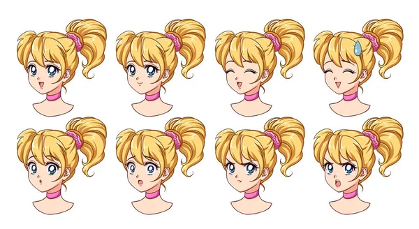 Cute Manga Girl Emoticon Stock Vectors Royalty Free Cute Manga