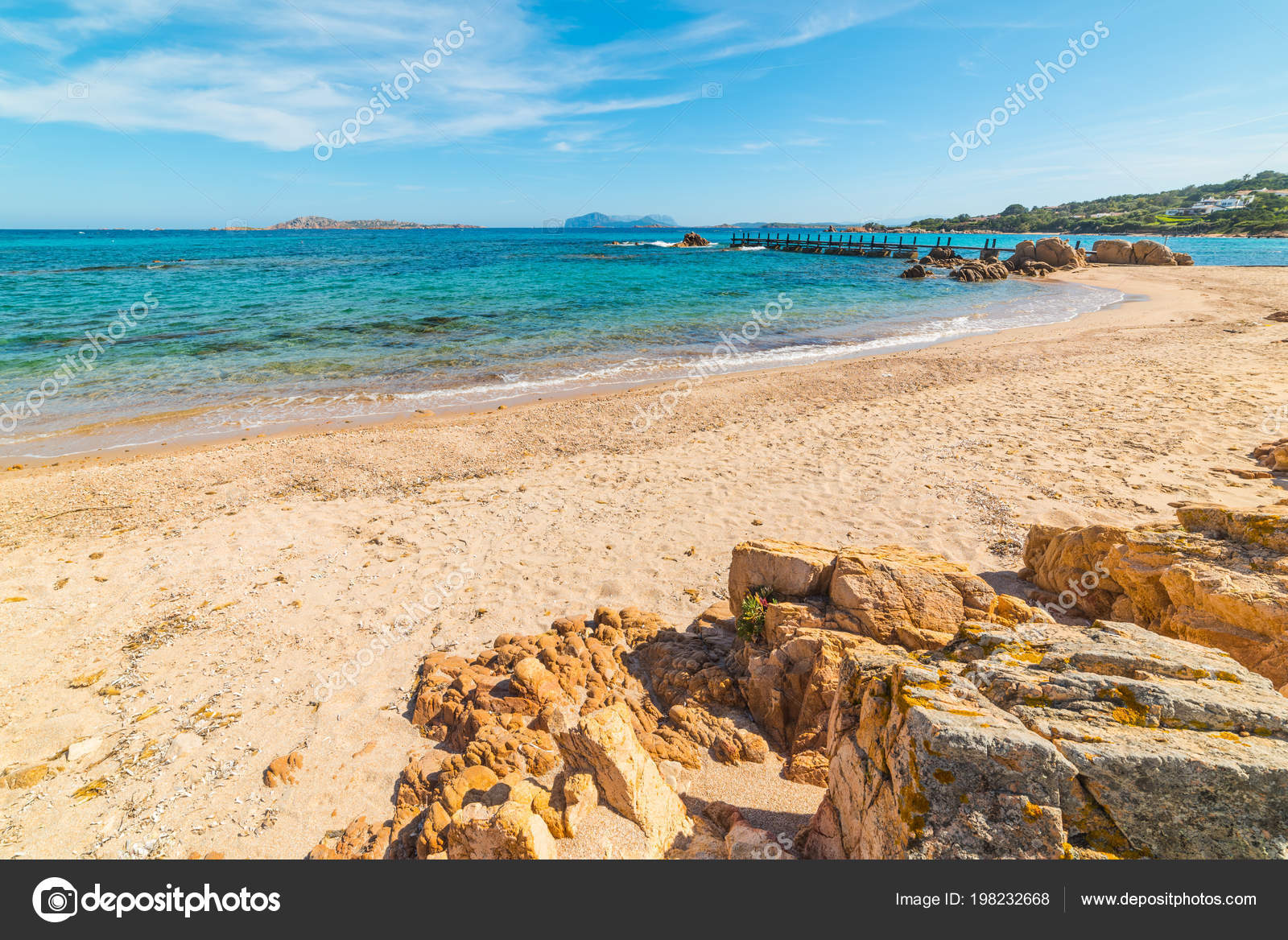 Spiaggia Sabbia Nella Spiaggia Romazzino Porto Cervo Costa