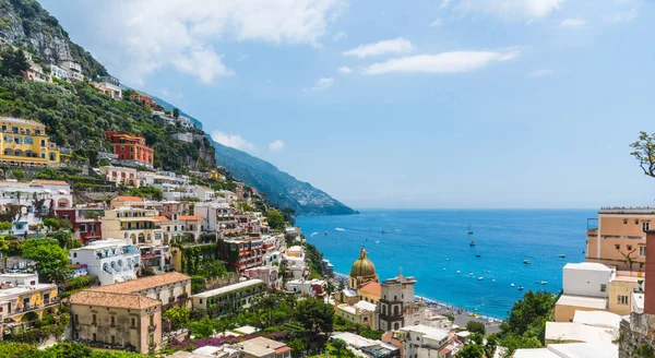 Gród Świat Słynnego Positano Wybrzeże Amalfi Campania Włochy — Zdjęcie stockowe