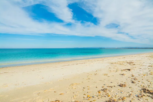 Piasek Kamienie Fiume Santo Beach Sardynia Włochy — Zdjęcie stockowe