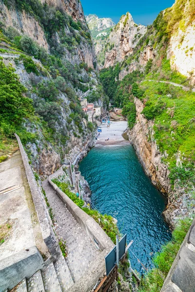 Célèbre Fjord Furore Sur Côte Amalfitaine Campanie Italie — Photo