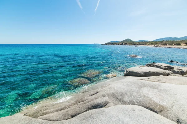 Rocas Costa Sant Elmo Cerdeña Italia — Foto de Stock