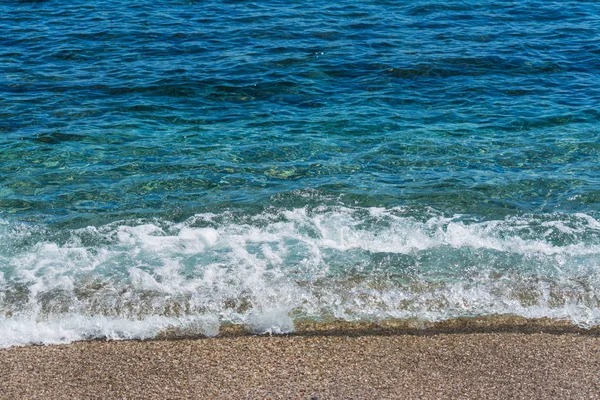 Blauwe Zee Gouden Steentjes Sardinië Italië — Stockfoto