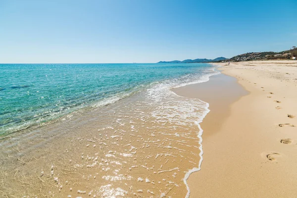 Goldener Sand Und Türkisfarbenes Wasser Strand Von Piscina Rei Sardinien — Stockfoto