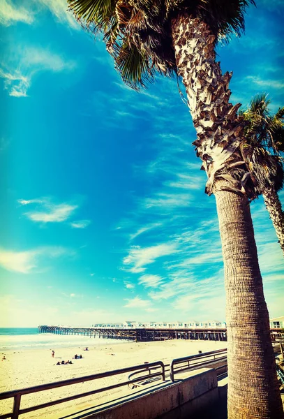 Magas Pálmafák Tenger Pacific Beach San Diego Southern California Amerikai — Stock Fotó