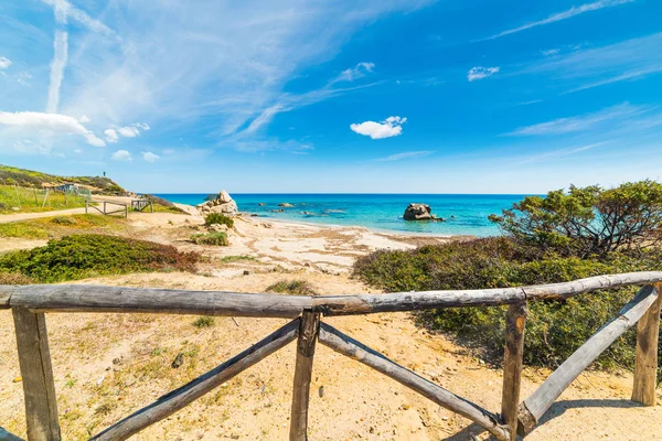 Santa Giusta Küste Unter Blauem Himmel Mit Wolken Sommer Sardinien — Stockfoto