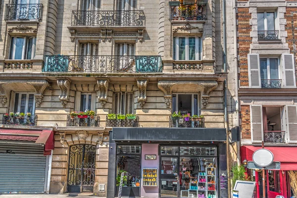 Pittoreska Fasaden Världen Berömda Montmartre Kvarter Paris Frankrike — Stockfoto