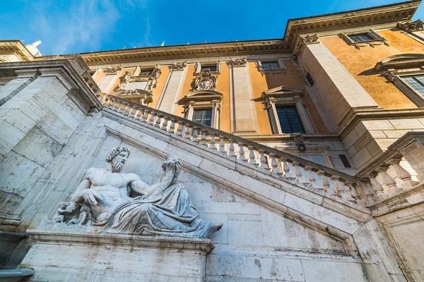 Tiber Statue Campidoglio Facade Rome Italy — Stock Photo, Image