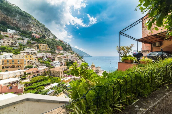 Paisagem Colorida Costa Positano Costa Amalfi Campania Itália — Fotografia de Stock