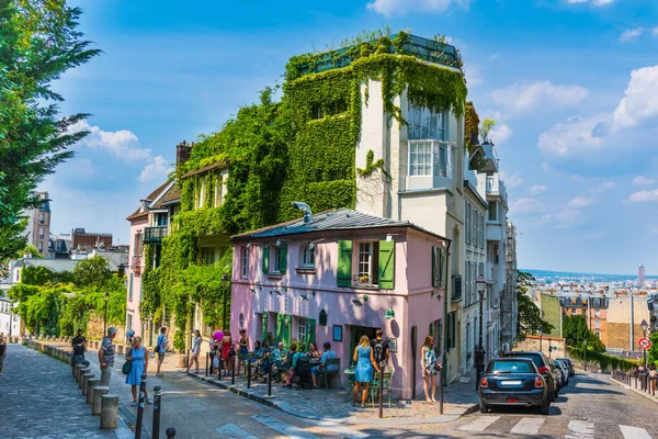 Beautiful Building Colorful Sky Montmartre Paris France — Stock Photo, Image