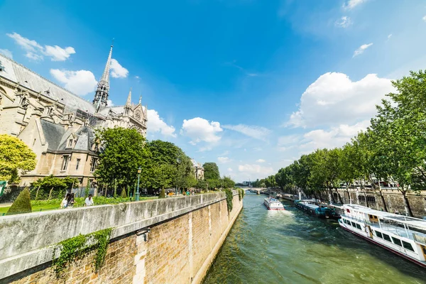 セーヌ川 パリのシテのノートルダム大聖堂 — ストック写真