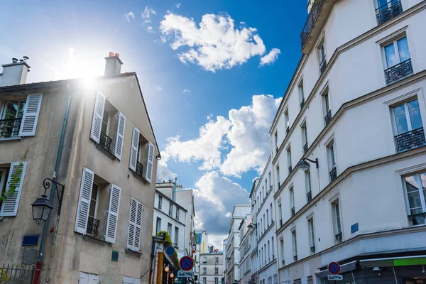 Slunce Svítilo Nad Čtvrti Montmartre Paříž Francie — Stock fotografie