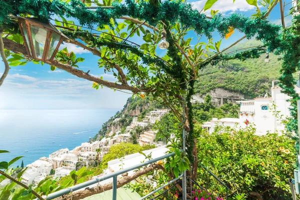 Arbor Dünya deniz ünlü Positano, Amalfi coast. Campania, İtalya. UNESCO Dünya Miras Listesi