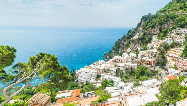 美丽的风景世界著名的波西塔诺在阿马尔菲海岸 意大利 联合国教科文组织世界遗产 — 图库照片