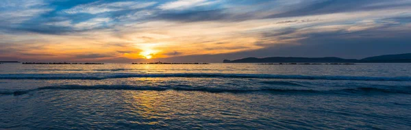 Panoramautsikt Över Alghero Stranden Solnedgången Sardinien Italien — Stockfoto
