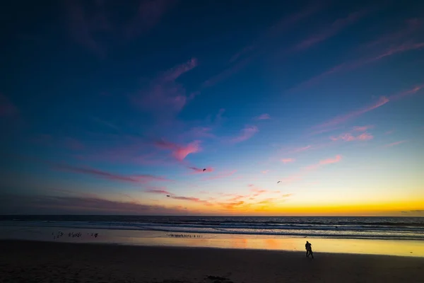 Playa Mundialmente Famosa Santa Mónica Atardecer Los Ángeles Sur California — Foto de Stock