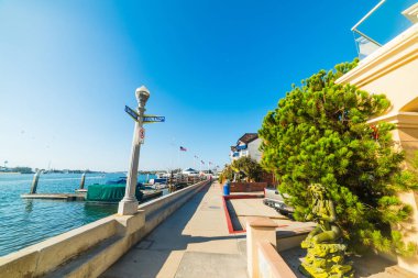 Newport Beach, Orange County Balboa Island Sahil lüks evler. Güney Kaliforniya, ABD