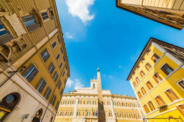 Historiske Bygninger Montecitorio Pladsen Rom Italiensk Parlament Sæde - Stock-foto