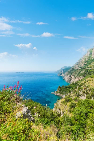 Färgglada Shore Världen Berömda Amalfikusten Italien Unescos Världsarvslista — Stockfoto