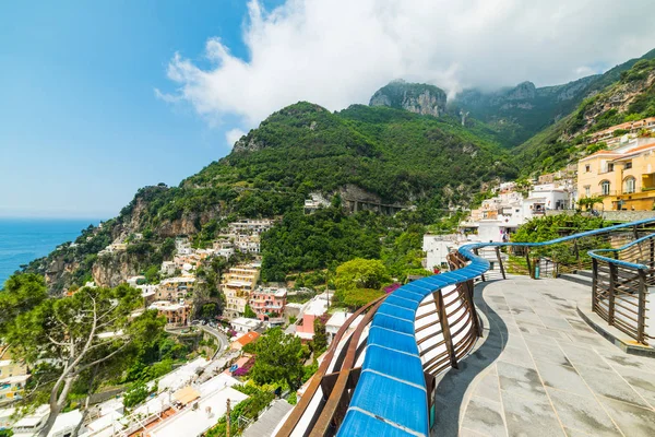 Vacker Strandlinje Världen Berömda Positano Amalfi Kusten Unesco Världsarvslista Kampanien — Stockfoto
