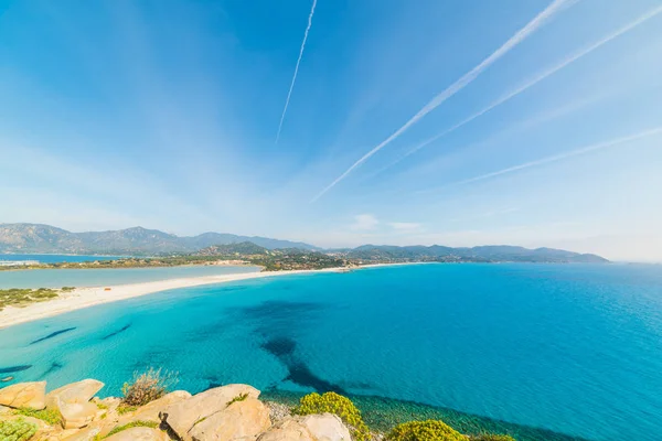 Porto Giunco coastline seen from above — Stock Photo, Image