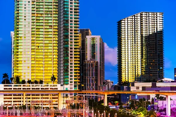 Skyscrapers in Miami at sunset — Stock Photo, Image