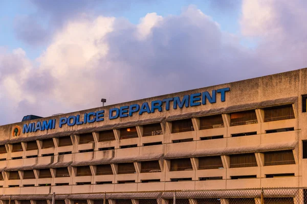 Miami Police Department headquarter at sunset — Stock Photo, Image