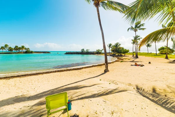 Beach chair in Bas du Fort beach — Stock Photo, Image