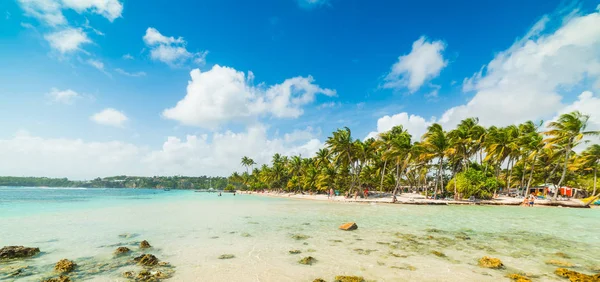 Čistá voda na pláži La Caravelle na Guadeloupe — Stock fotografie