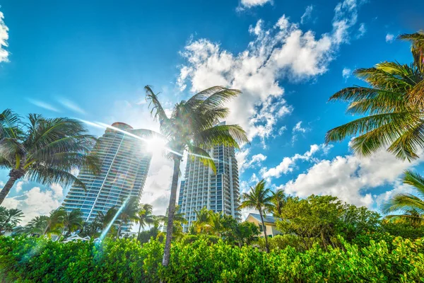 Sun shining over Miami Beach — Stock Photo, Image