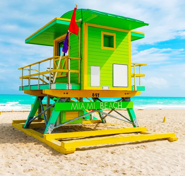 Beautiful lifeguard hut in world famous Miami Beach