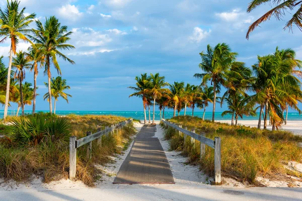 Wooden boardwalk in beautiful Crandon Park in Key Biscayne — Stock Photo, Image