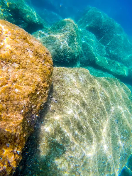 Rochas e mar azul em Alghero — Fotografia de Stock