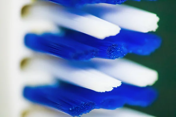 Extreme Close White Blue Toothbrush Bristles — Stock Photo, Image