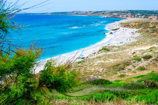 Spiaggia San Giovanni Sinis Una Giornata Limpida Estate Sardegna Italia — Foto Stock