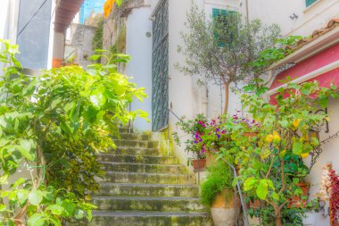 İtalya 'nın ünlü Amalfi şehrindeki resim merdiveni.