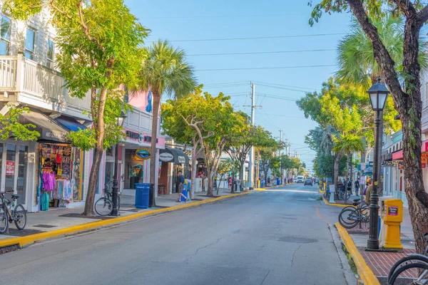 Key West Usa Februari 2019 Het Stadsleven Duval Street Bij — Stockfoto