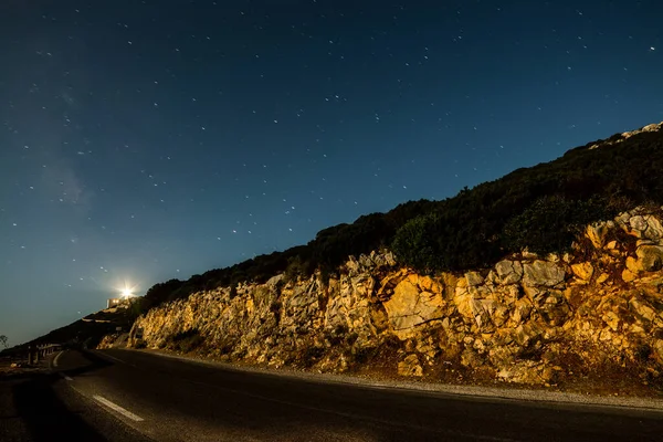 Stark Himmel Över Landsväg Sardinien Italien — Stockfoto