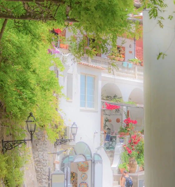 Bâtiments Blancs Dans Célèbre Positano Côte Amalfitaine Italie — Photo