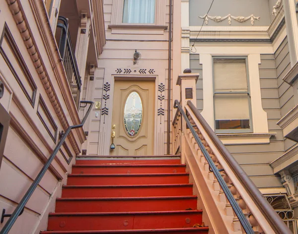 Wejście Wiktoriańskiego Domu San Francisco Kalifornia Usa — Zdjęcie stockowe