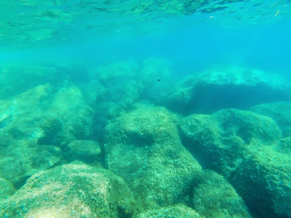 Unterwasserblick Auf Das Türkisfarbene Wasser Von Alghero Sommer Sardinien Italien — Stockfoto