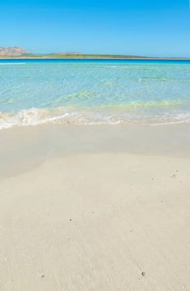 Eau Turquoise Sable Blanc Sur Plage Pelosa Sardaigne Italie — Photo