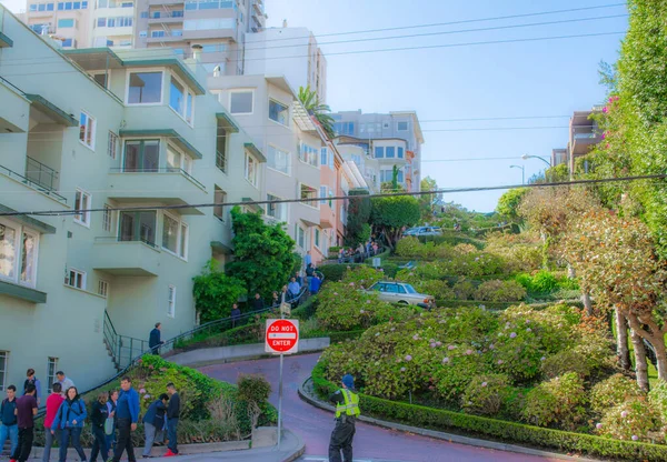 San Francisco Octubre 2016 Gente Mundialmente Famosa Calle Lombard — Foto de Stock