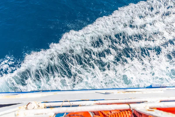 Ferry Boat Wake Seen Cerdeña Italia — Foto de Stock